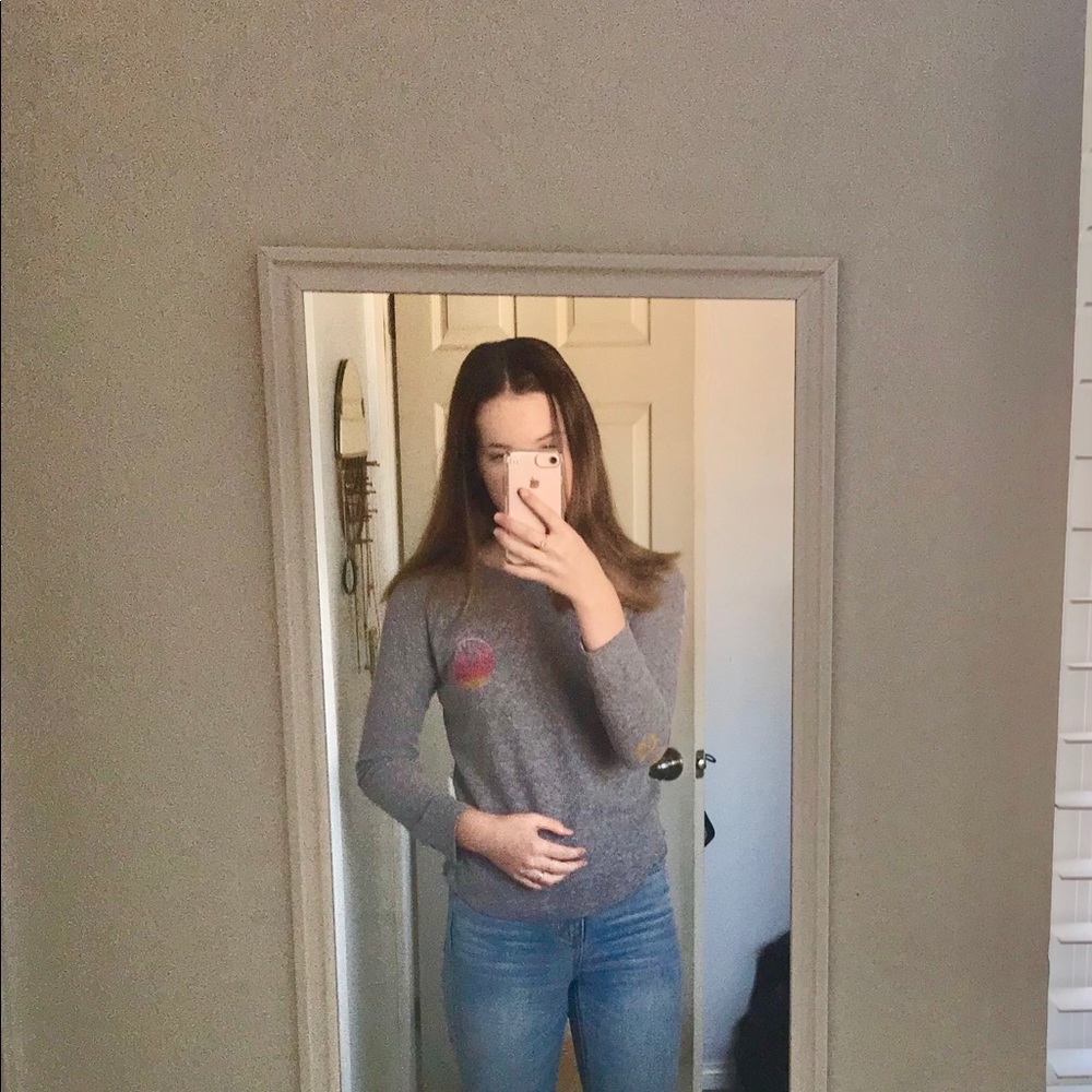 Grey Waffle Weave Billabong Long Sleeve Top